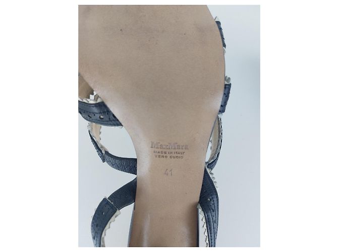 Max Mara Pumps aus Leder Navy Absatz 10 cm Größe 41 Mehrfarben - Ansicht 7
