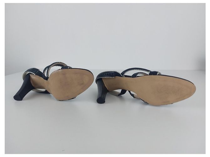 Max Mara Pumps aus Leder Navy Absatz 10 cm Größe 41 Mehrfarben - Ansicht 8