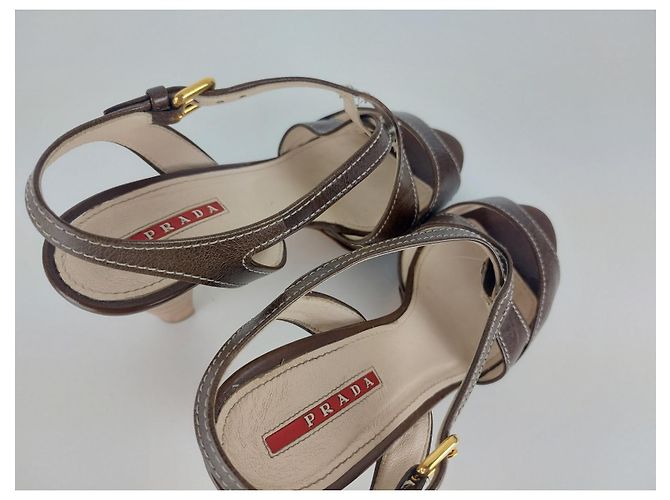 Prada Absatzsandale aus Leder Mehrfarben - Ansicht 3