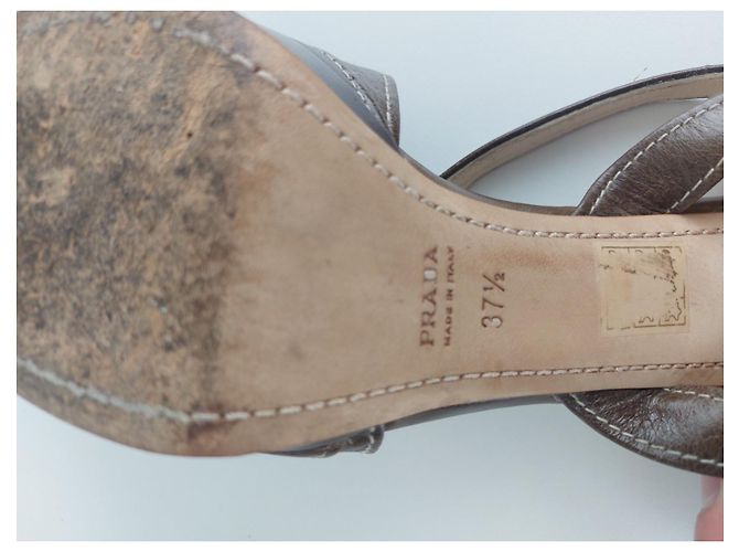 Prada Absatzsandale aus Leder Mehrfarben - Ansicht 8