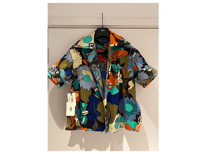 Fendi Giacca Reversibile in Pelliccia di Visone Floreale - vista 4