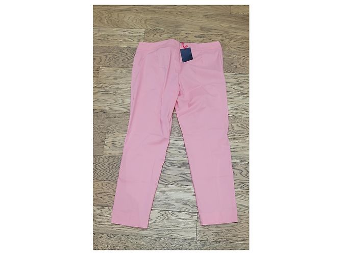 Pantalones rectos Marella de algodón rosa - vista 2