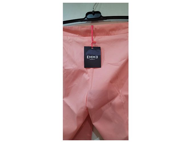 Pantalones rectos Marella de algodón rosa - vista 7
