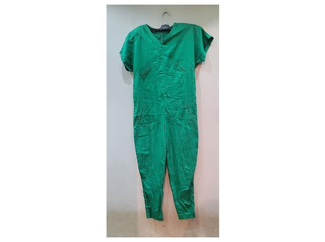 Autre Marque Oversize Baumwoll Jumpsuit Grün Größe 42 IT - Ansicht 4