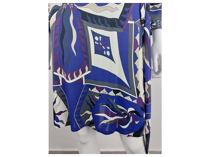Vestido Emilio Pucci Multicor de Viscose com Cinto - vista 10