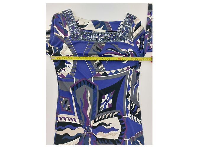 Vestido Emilio Pucci Multicor de Viscose com Cinto - vista 16
