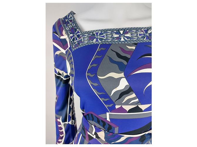 Vestido Emilio Pucci Multicor de Viscose com Cinto - vista 18