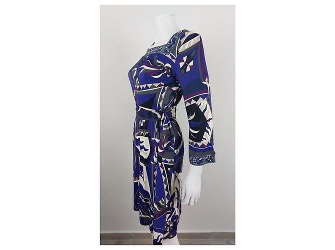 Vestido Emilio Pucci Multicor de Viscose com Cinto - vista 3