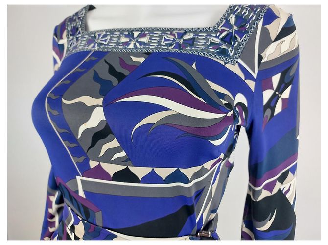 Vestido Emilio Pucci Multicor de Viscose com Cinto - vista 5