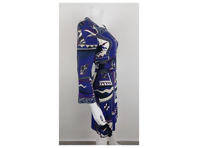 Vestido Emilio Pucci Multicor de Viscose com Cinto - vista 6