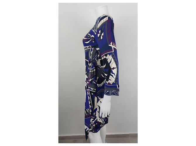 Vestido Emilio Pucci Multicor de Viscose com Cinto - vista 7