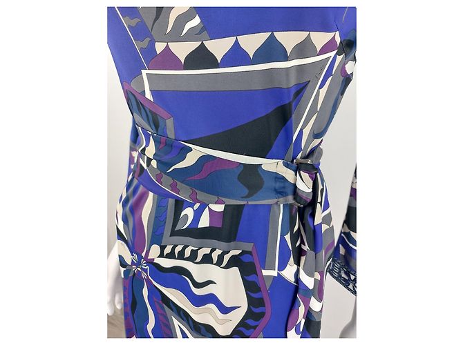 Vestido Emilio Pucci Multicor de Viscose com Cinto - vista 8