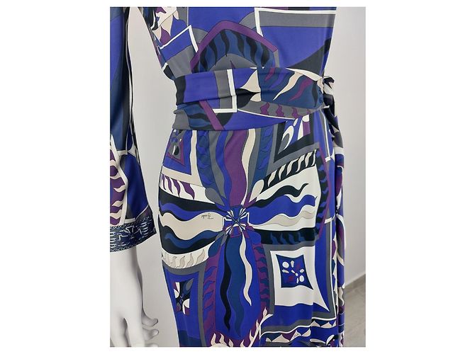 Vestido Emilio Pucci Multicor de Viscose com Cinto - vista 9