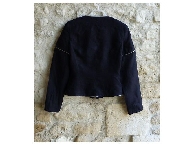 Giacca corta in lino nero Georges Rech Argento - vista 5