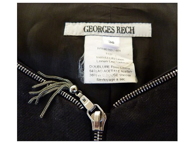Giacca corta in lino nero Georges Rech Argento - vista 6