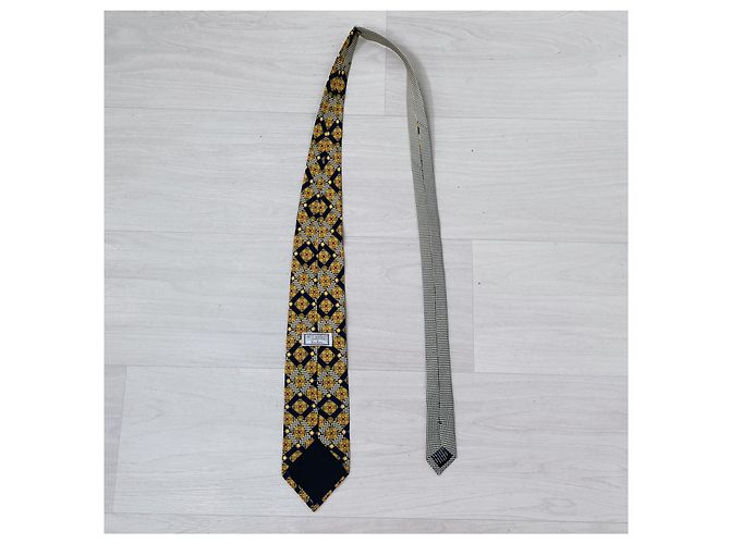 Cravate à losanges Versus Versace Multicolore Jaune - vue 3