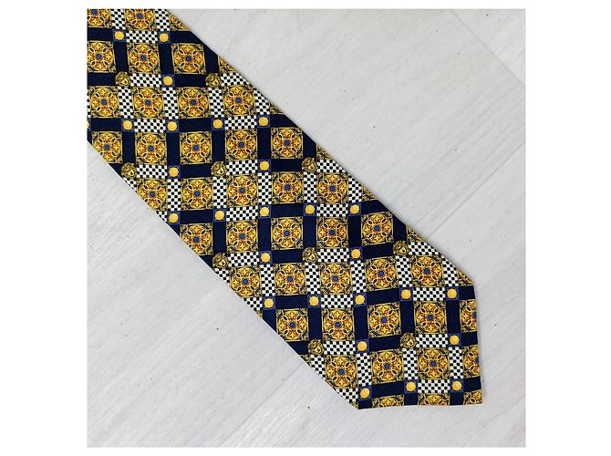 Cravate à losanges Versus Versace Multicolore Jaune - vue 7