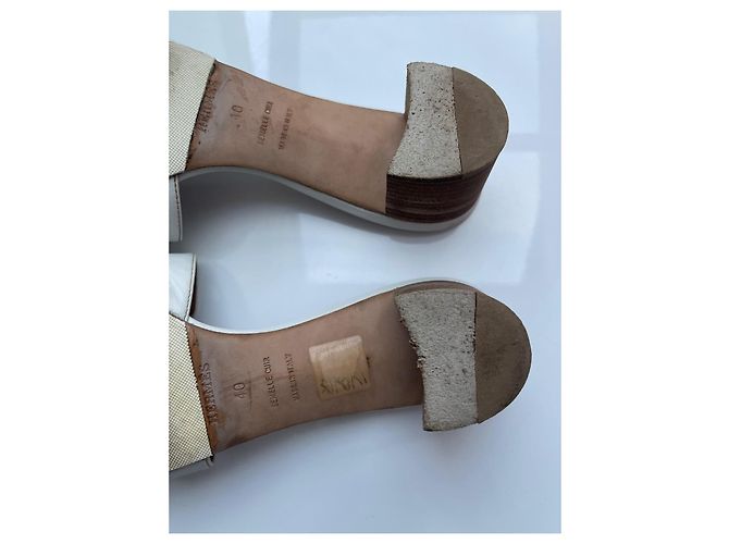 Oran Mules Hermès Oasis in pelle bianca taglia 40 Bianco - vista 16