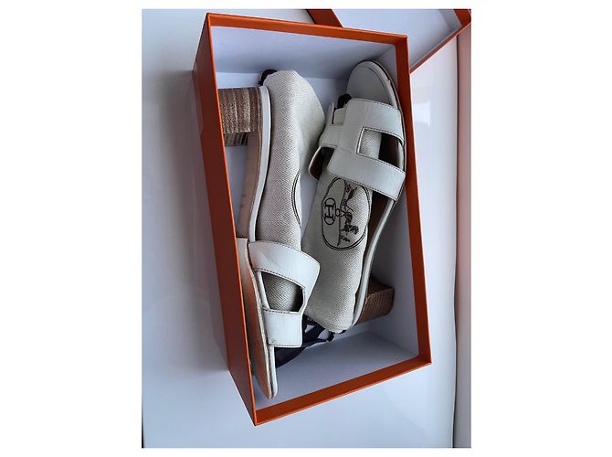 Oran Mules Hermès Oasis in pelle bianca taglia 40 Bianco - vista 17