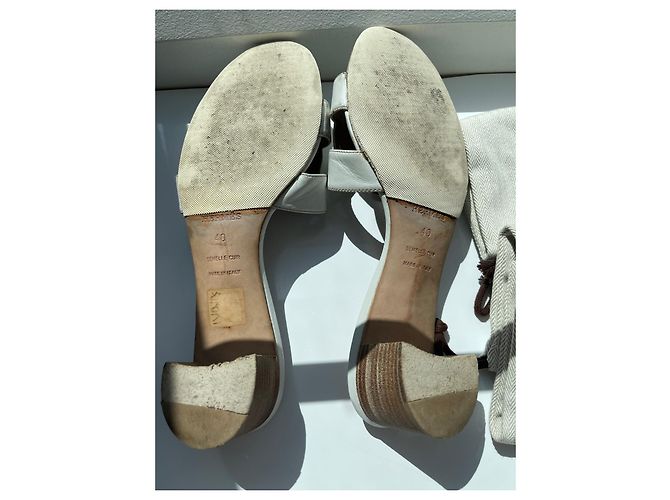Oran Mules Hermès Oasis in pelle bianca taglia 40 Bianco - vista 18