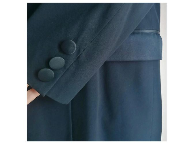 Autre Marque Giacca Tuxedo Dôres Ozorio in seta e viscosa blu - vista 2