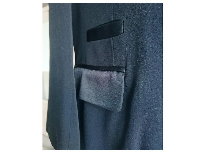 Autre Marque Giacca Tuxedo Dôres Ozorio in seta e viscosa blu - vista 3