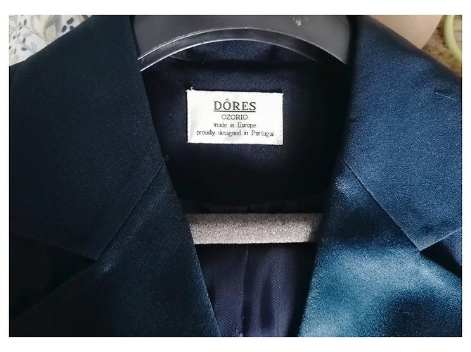 Autre Marque Giacca Tuxedo Dôres Ozorio in seta e viscosa blu - vista 4