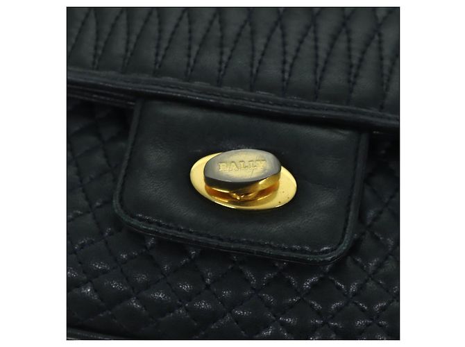 Borsa a Spalla BALLY in Pelle Blu Navy Auth yb581 - vista 14