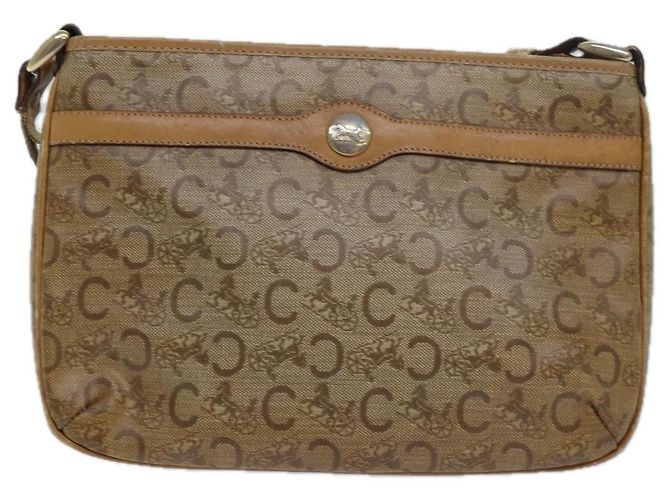 Céline Borsa a spalla in tela Macadam Celine C in pelle beige Auth 79305 - vista 2