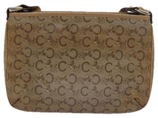 Céline Borsa a spalla in tela Macadam Celine C in pelle beige Auth 79305 - vista 3