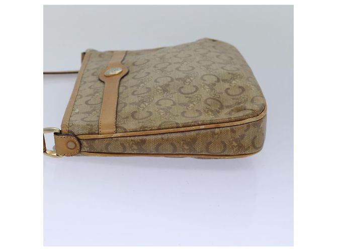 Céline Borsa a spalla in tela Macadam Celine C in pelle beige Auth 79305 - vista 4