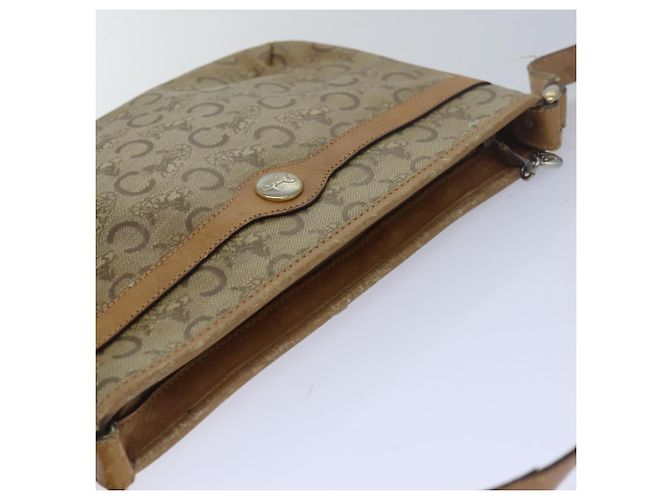 Céline Borsa a spalla in tela Macadam Celine C in pelle beige Auth 79305 - vista 6