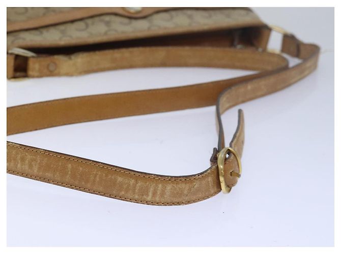 Céline Borsa a spalla in tela Macadam Celine C in pelle beige Auth 79305 - vista 7