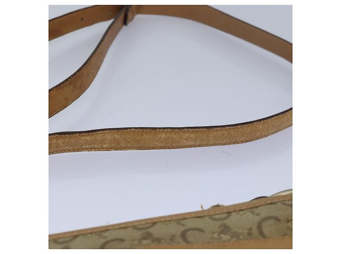 Céline Borsa a spalla in tela Macadam Celine C in pelle beige Auth 79305 - vista 8
