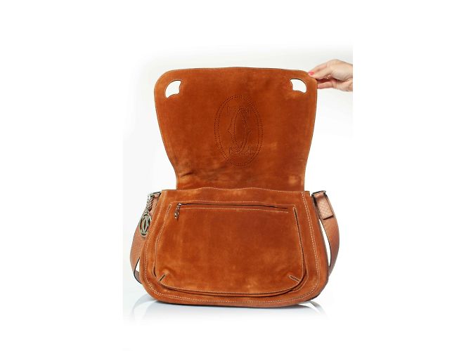 Borsa a tracolla in pelle Marcello di Cartier Marrone - vista 7