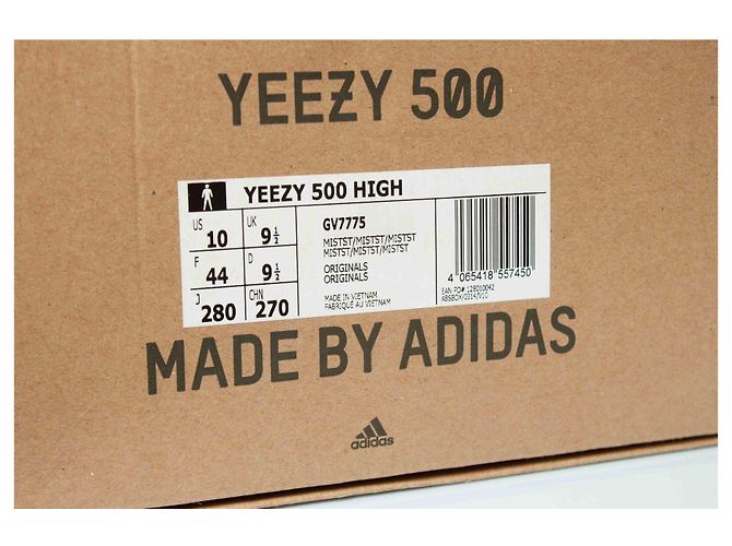 Adidas Yeezy 500 hoch Nebelstein Grau - Ansicht 10
