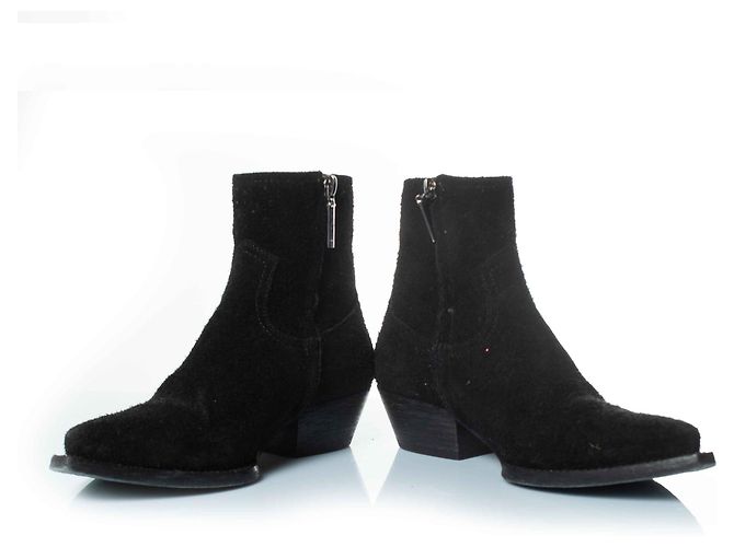 Botines de ante de lana Lukas Saint Laurent Negro - vista 3