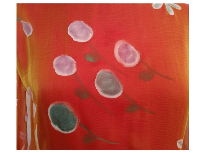 Autre Marque Röhrenkleid mit Stola Mehrfarben Orange Fuschia - Ansicht 7