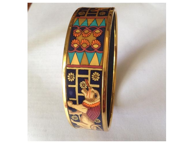 Bracciale Hermès in smalto e placcato oro dorato D'oro - vista 2