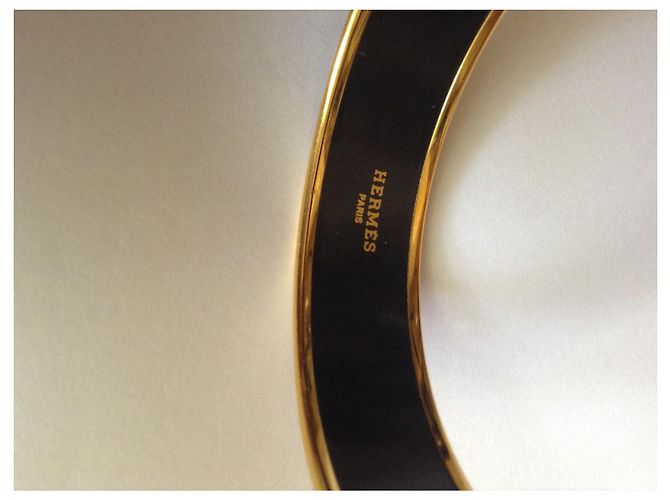Bracciale Hermès in smalto e placcato oro dorato D'oro - vista 3