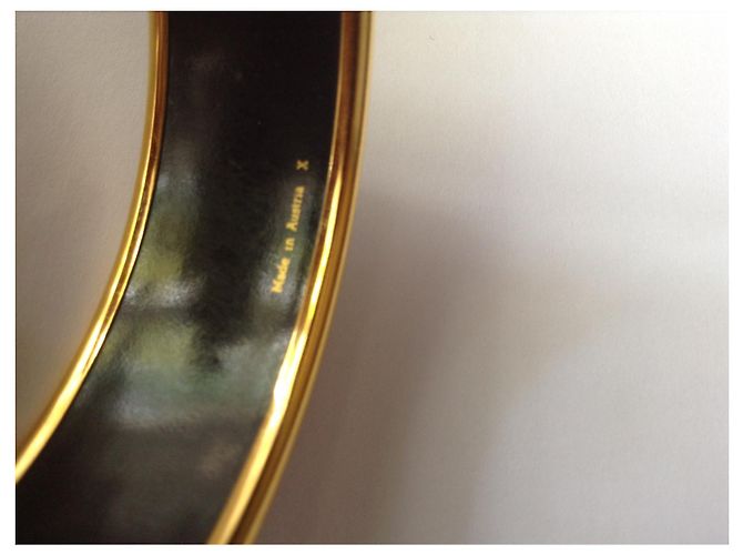 Bracciale Hermès in smalto e placcato oro dorato D'oro - vista 4