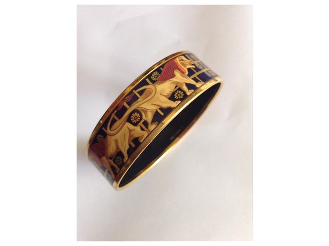 Bracciale Hermès in smalto e placcato oro dorato D'oro - vista 5
