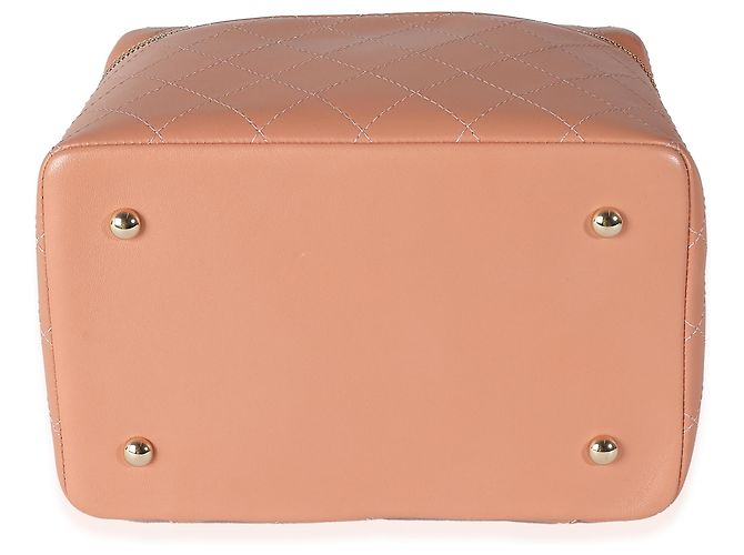 Rosenfarbene, gesteppte Lammleder-Vanity Case von Chanel Knock On Wood Pink - Ansicht 7