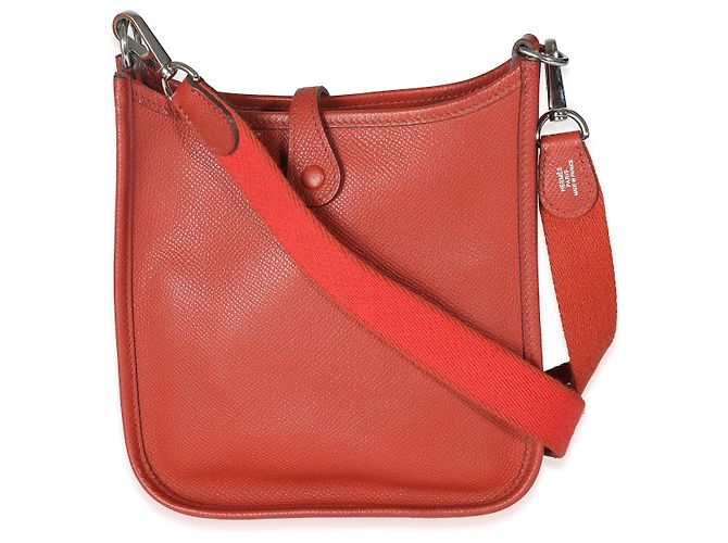 Hermès Cuivre Epsom Mini Evelyne TPM PHW Roja - vista 2