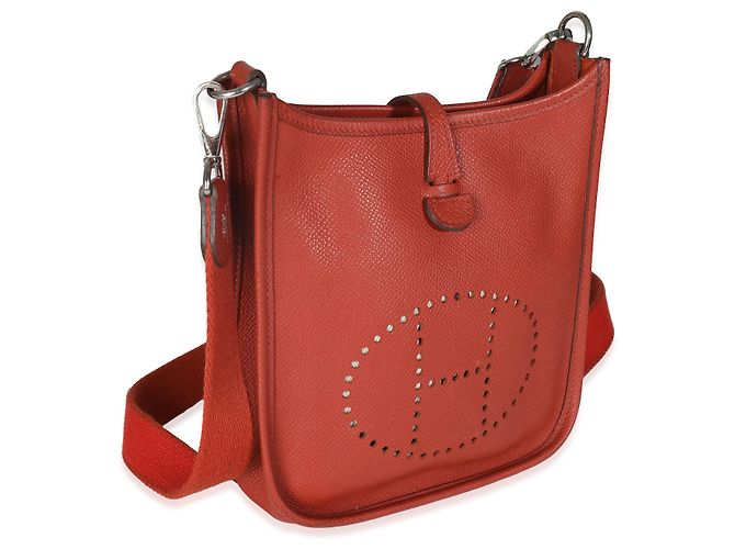 Hermès Cuivre Epsom Mini Evelyne TPM PHW Roja - vista 3