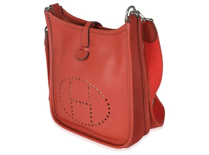 Hermès Cuivre Epsom Mini Evelyne TPM PHW Roja - vista 4