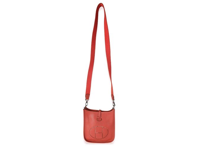 Hermès Cuivre Epsom Mini Evelyne TPM PHW Roja - vista 5