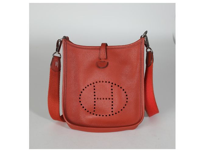Hermès Cuivre Epsom Mini Evelyne TPM PHW Roja - vista 8