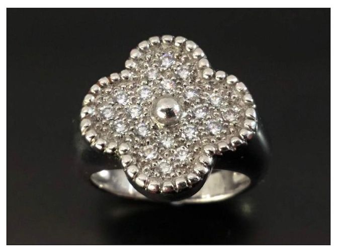 Anello Van Cleef & Arpels Vintage Alhambra in oro bianco con diamanti Argento - vista 5
