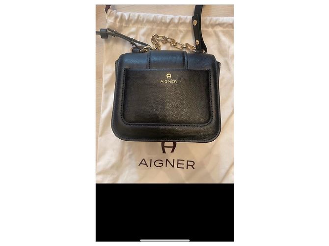 Aigner Umhängetasche aus Leder schwarz - Ansicht 2